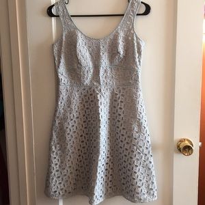 (NEW LOFT) Baby Blue and Cream Crotchet Dress 👗